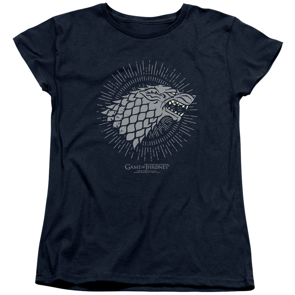 Game of Thrones Stark Burst Sigils Womens T-Shirt