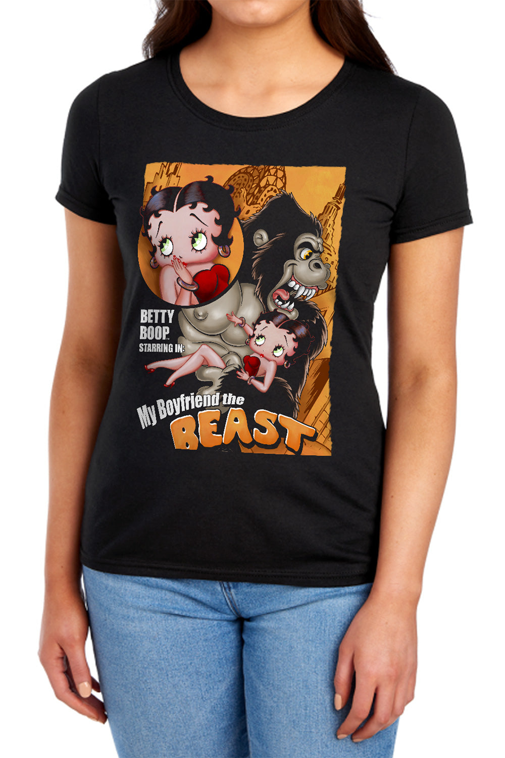 Betty Boop Boyfriend the Beast Womens T-Shirt