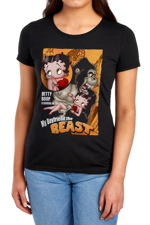 Betty Boop Boyfriend the Beast Womens T-Shirt