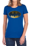 Batman Halftone Bat Womens T-Shirt