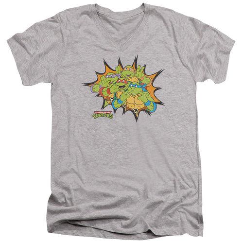 Teenage Mutant Ninja Turtles Funny Face Turtles V-Neck T-Shirt