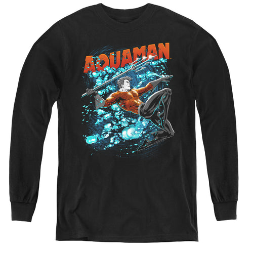 Justice League Aqua Bubbles Youth Long Sleeve T-Shirt