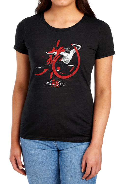 Bruce Lee High Flying Womens T-Shirt