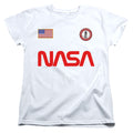 NASA Worm Logo and Flag Womens T-Shirt