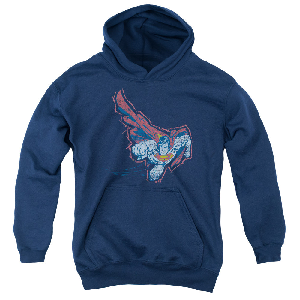 Superman Scribble & Soar Navy Youth Hoodie
