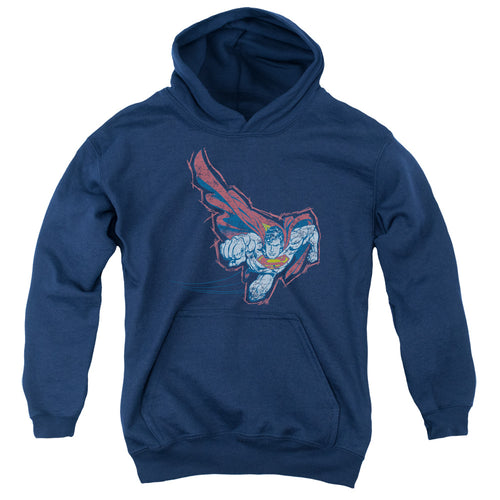 Superman Scribble & Soar Navy Youth Hoodie