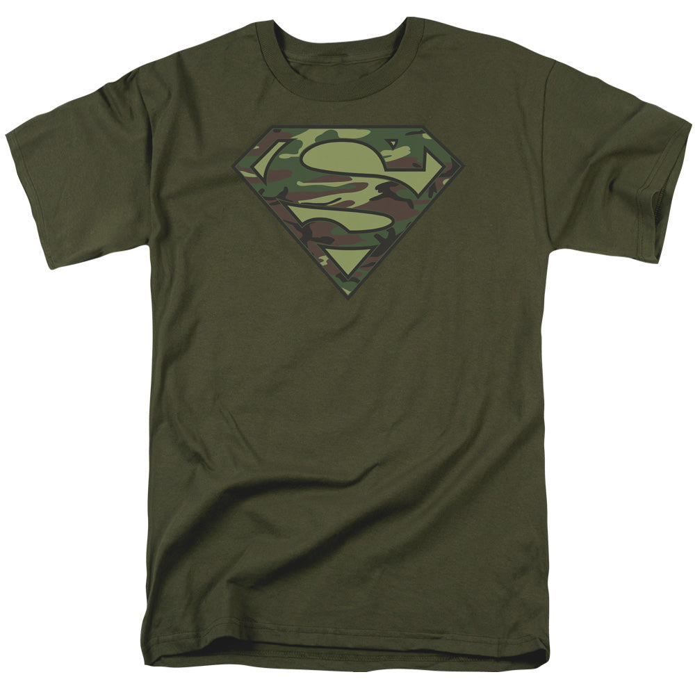 Superman Camo Logo Military Green T-Shirt