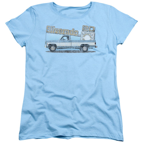 Chevy Old Silverado Sketch Womens T-Shirt
