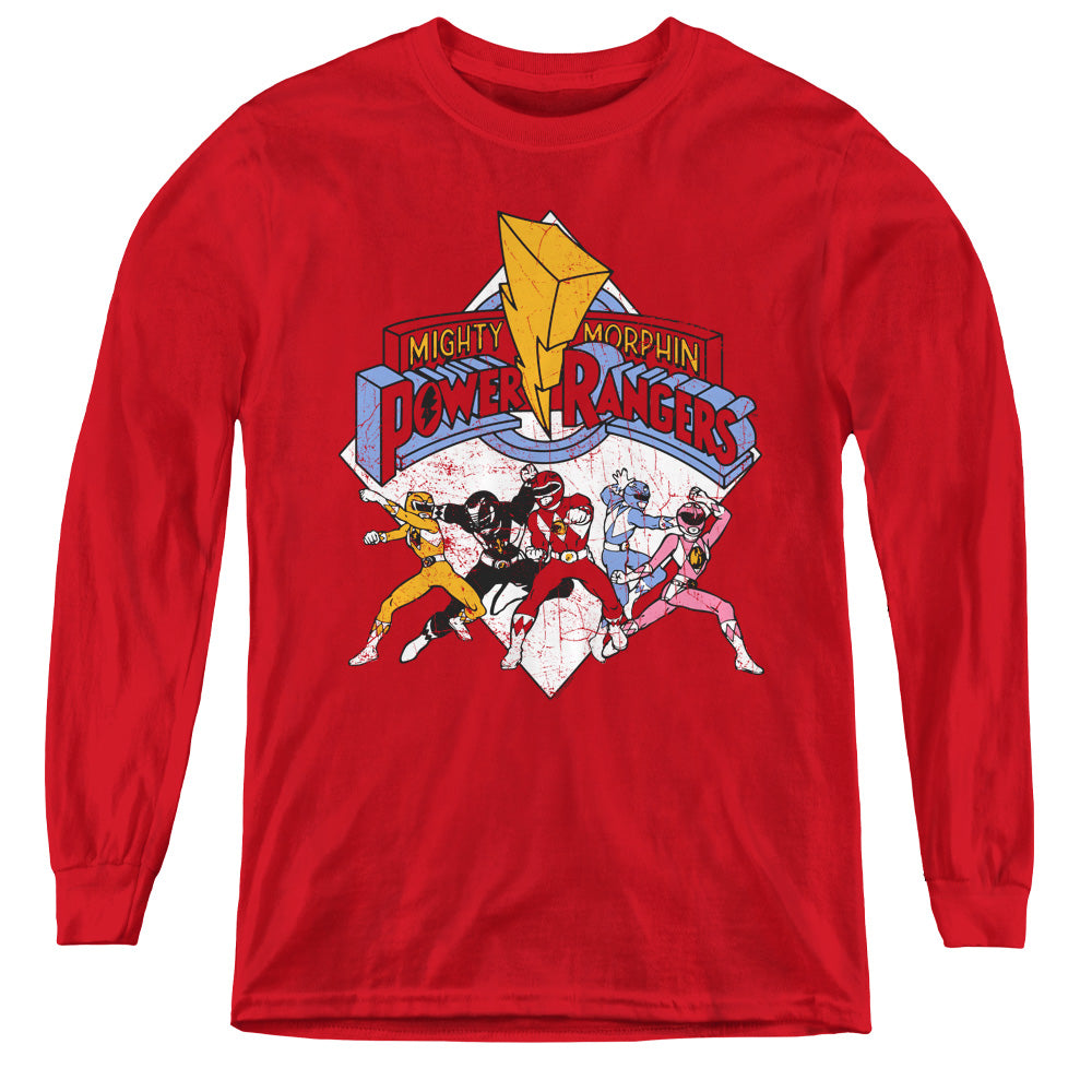 Mighty Morphin Power Rangers Retro Rangers Youth Long Sleeve T-Shirt
