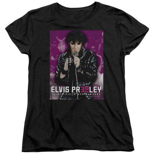 Elvis Presley 35 Leather Womens T-Shirt