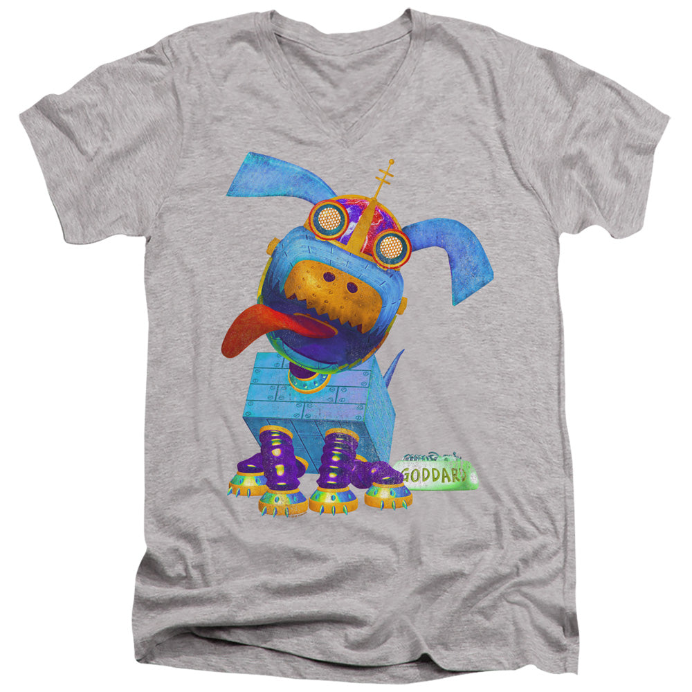 Jimmy Neutron Goddard Neon V-Neck T-Shirt