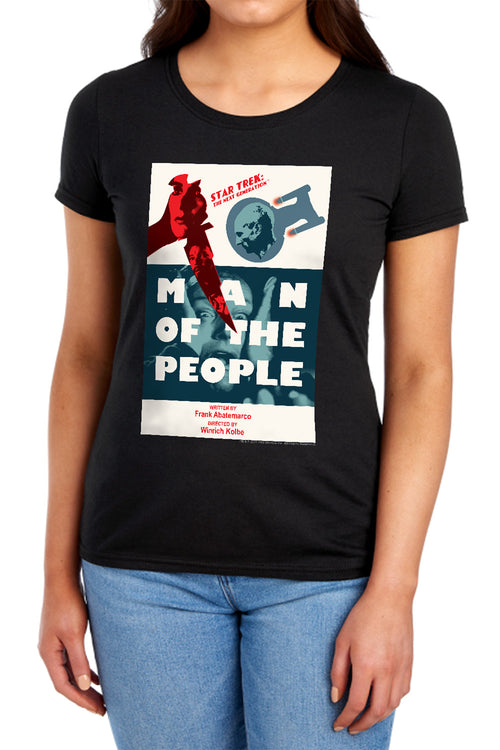 Star Trek Man of the People Black Womens T-Shirt