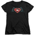 Batman v Superman Industrial Logo Womens T-Shirt