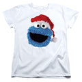 Sesame Street Cookie Monster Christmas Hat Womens T-Shirt
