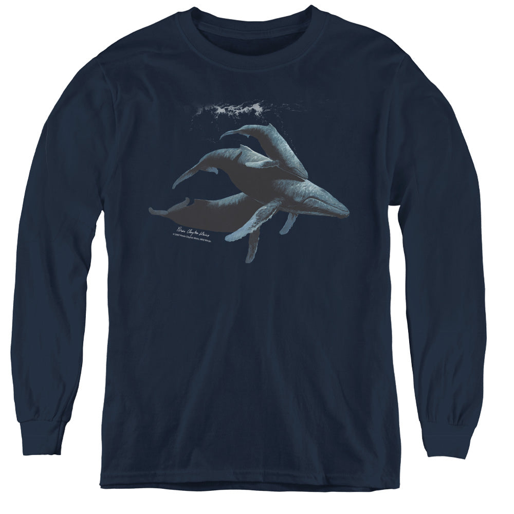 Wild Wings Power & Grace Humpback Whales Youth Long Sleeve T-Shirt