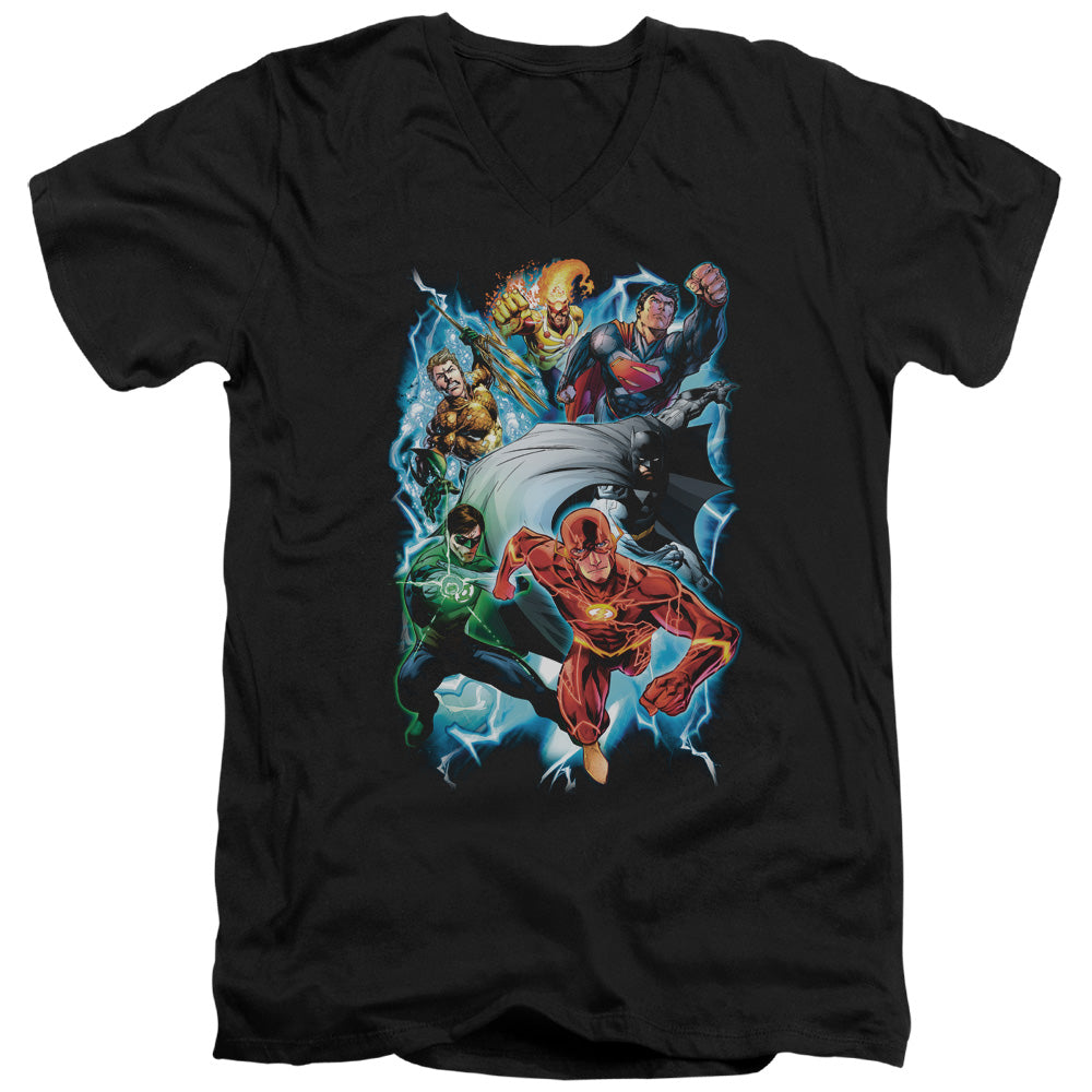 DC Comics Electric Team V-Neck T-Shirt
