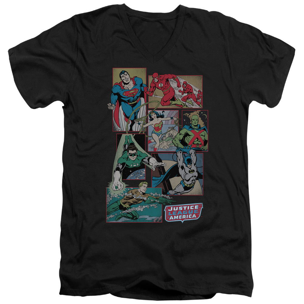 DC Comics Justice League Boxes V-Neck T-Shirt