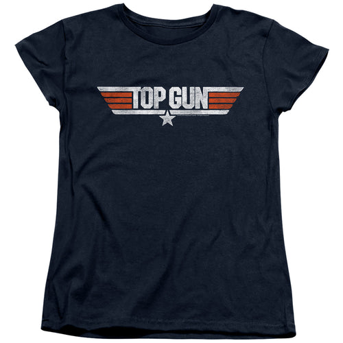 Top Gun Distressed Logo Womens T-Shirt