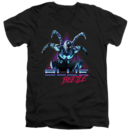 Blue Beetle Leaping Triangle V-Neck T-Shirt