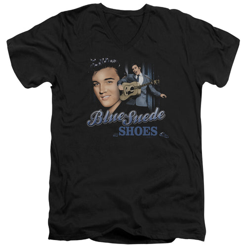 Elvis Presley Blue Suede Shoes V-Neck T-Shirt