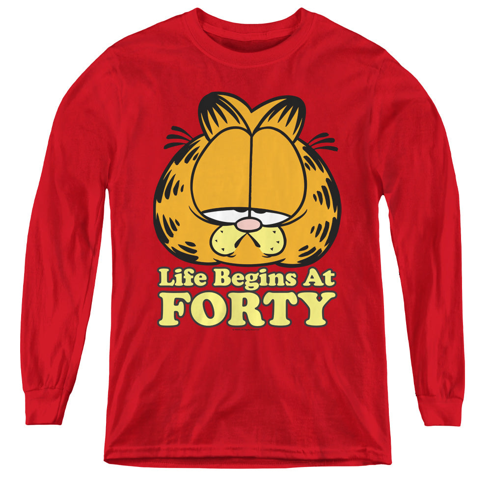 Garfield Life Begins At Forty Youth Long Sleeve T-Shirt