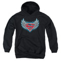 Superman Steel Wings Logo Youth Hoodie