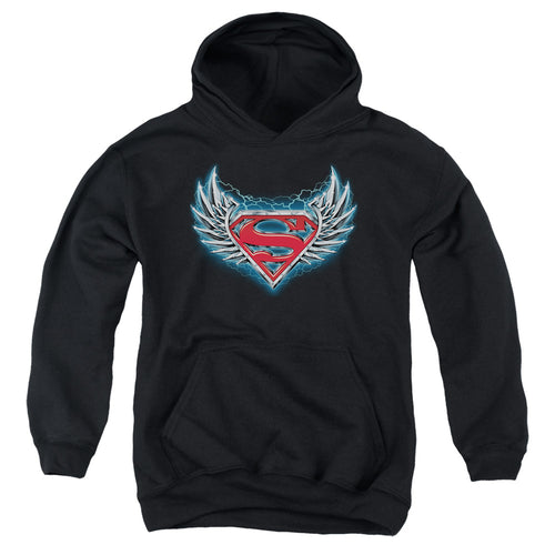 Superman Steel Wings Logo Youth Hoodie