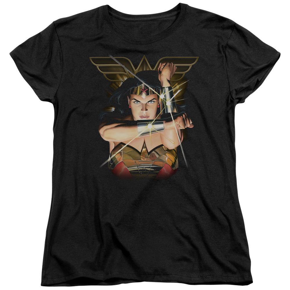 Justice League Deflection Womens T-Shirt
