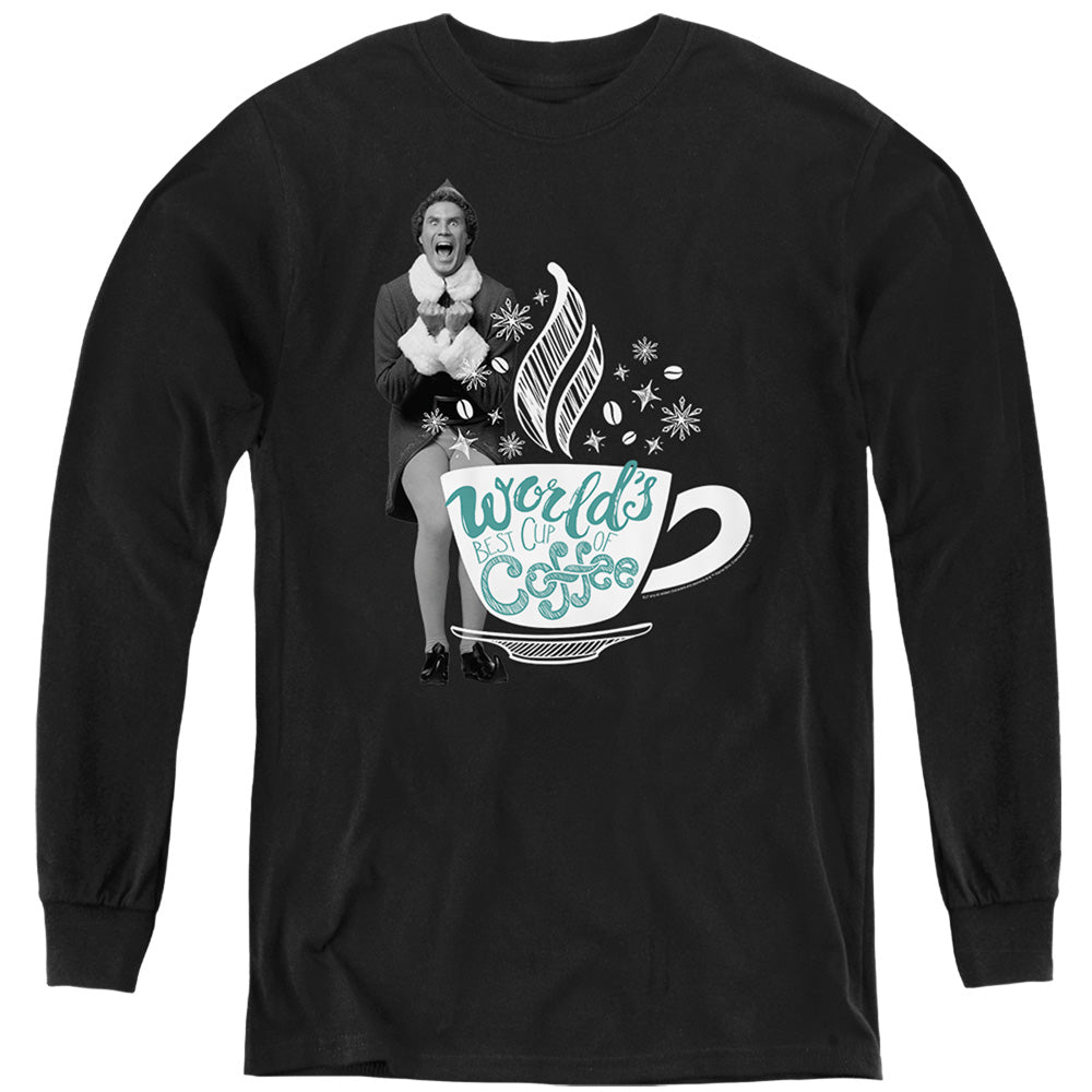 Elf World'S Best Cup Of Coffee Youth Long Sleeve T-Shirt