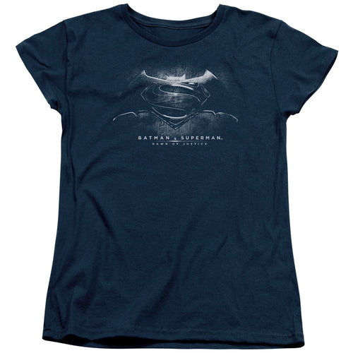 Batman v Superman Bw Logo Womens T-Shirt