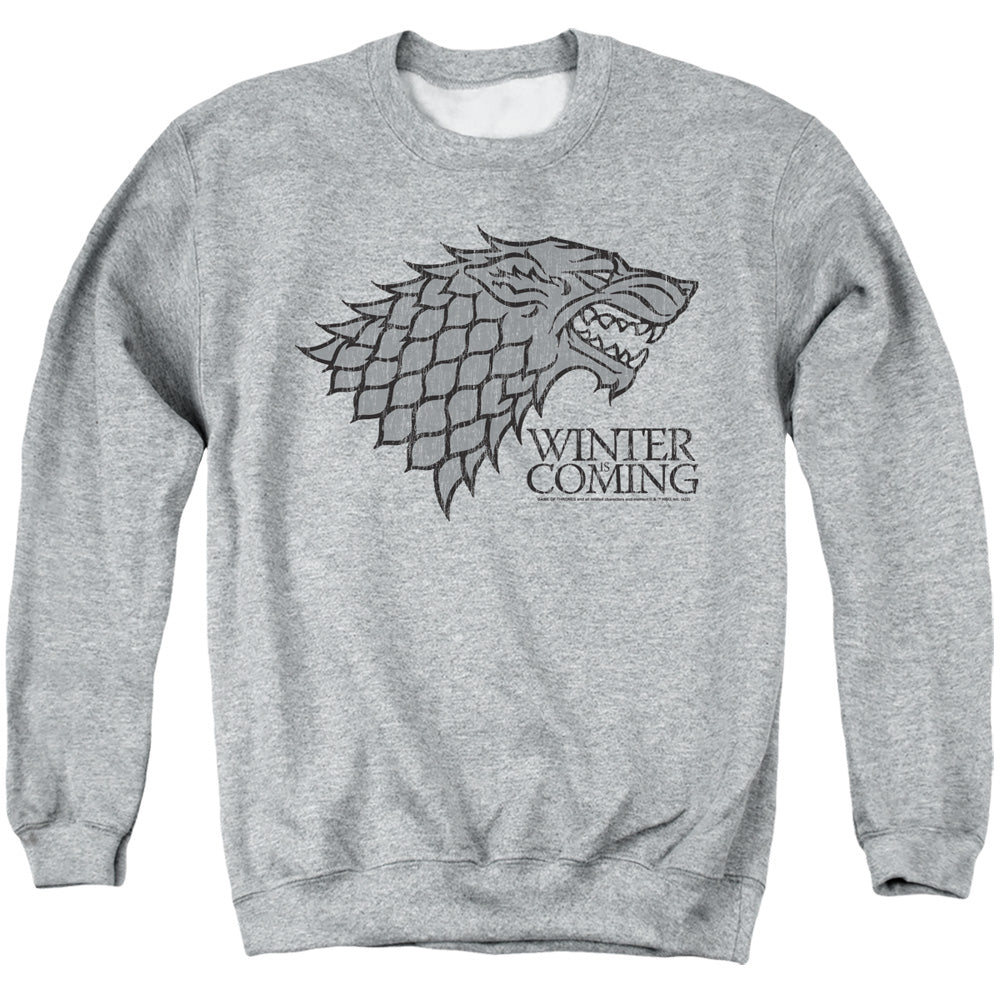Game of Thrones Startk Winter Is Coming On Gray Crewneck Sweatshirt