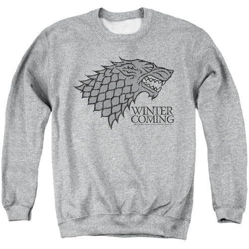 Game of Thrones Startk Winter Is Coming On Gray Crewneck Sweatshirt