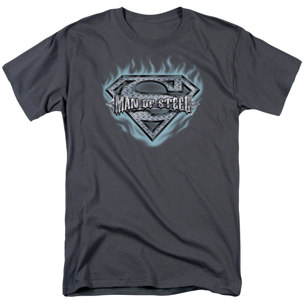 Superman Man of Steel Shield Charcoal T-Shirt