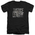 Justice League Metal Logo V-Neck T-Shirt