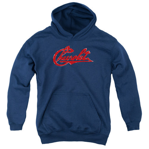 Chevy Chevrolet Script Distressed Youth Hoodie