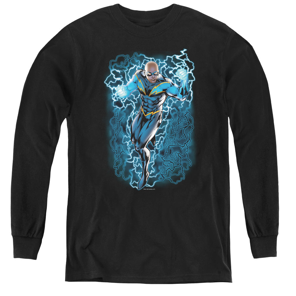 Justice League Black Lightning Bolts Youth Long Sleeve T-Shirt