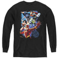 Justice League Galactic Attack Color Youth Long Sleeve T-Shirt