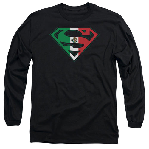Superman Mexican Flag Shield Long Sleeve T-Shirt