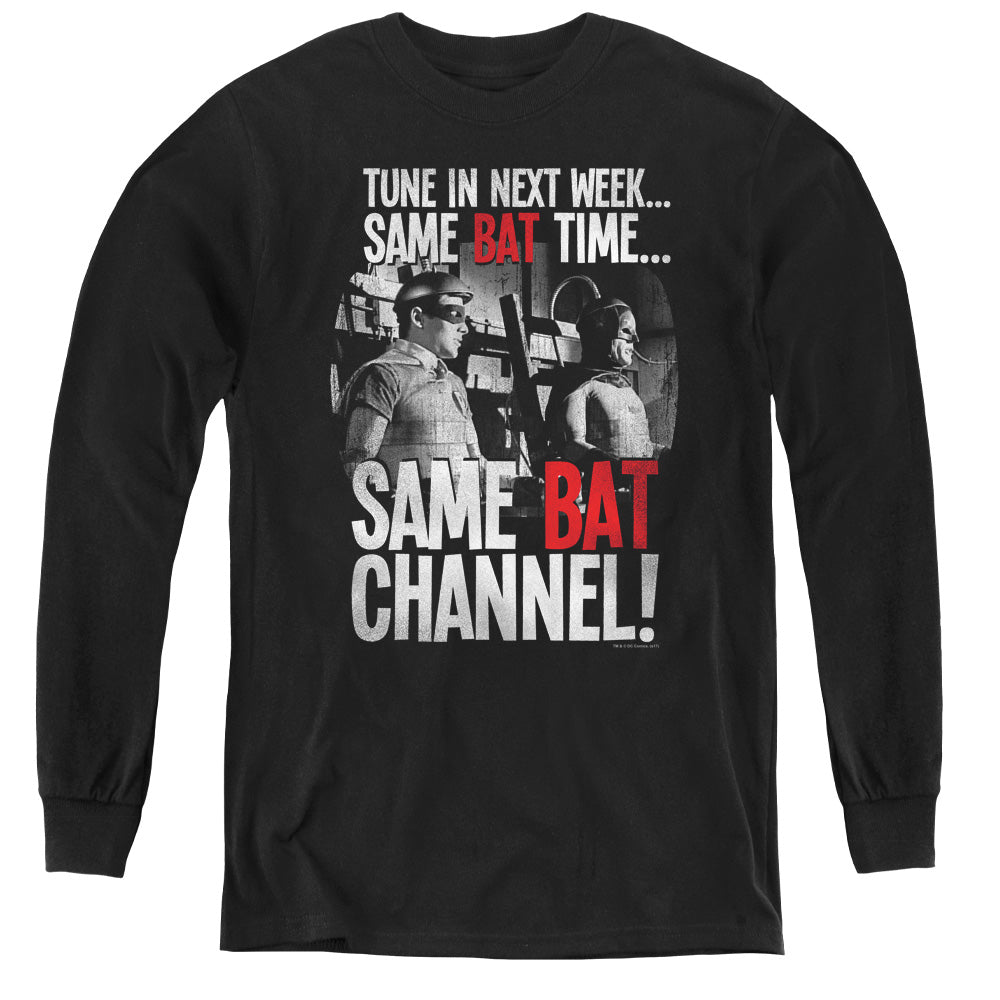 Batman Bat Channel Youth Long Sleeve T-Shirt