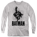 Batman Brick Wall Punch Youth Long Sleeve T-Shirt