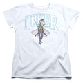 The Batman Joker Varsity on White Womens T-Shirt