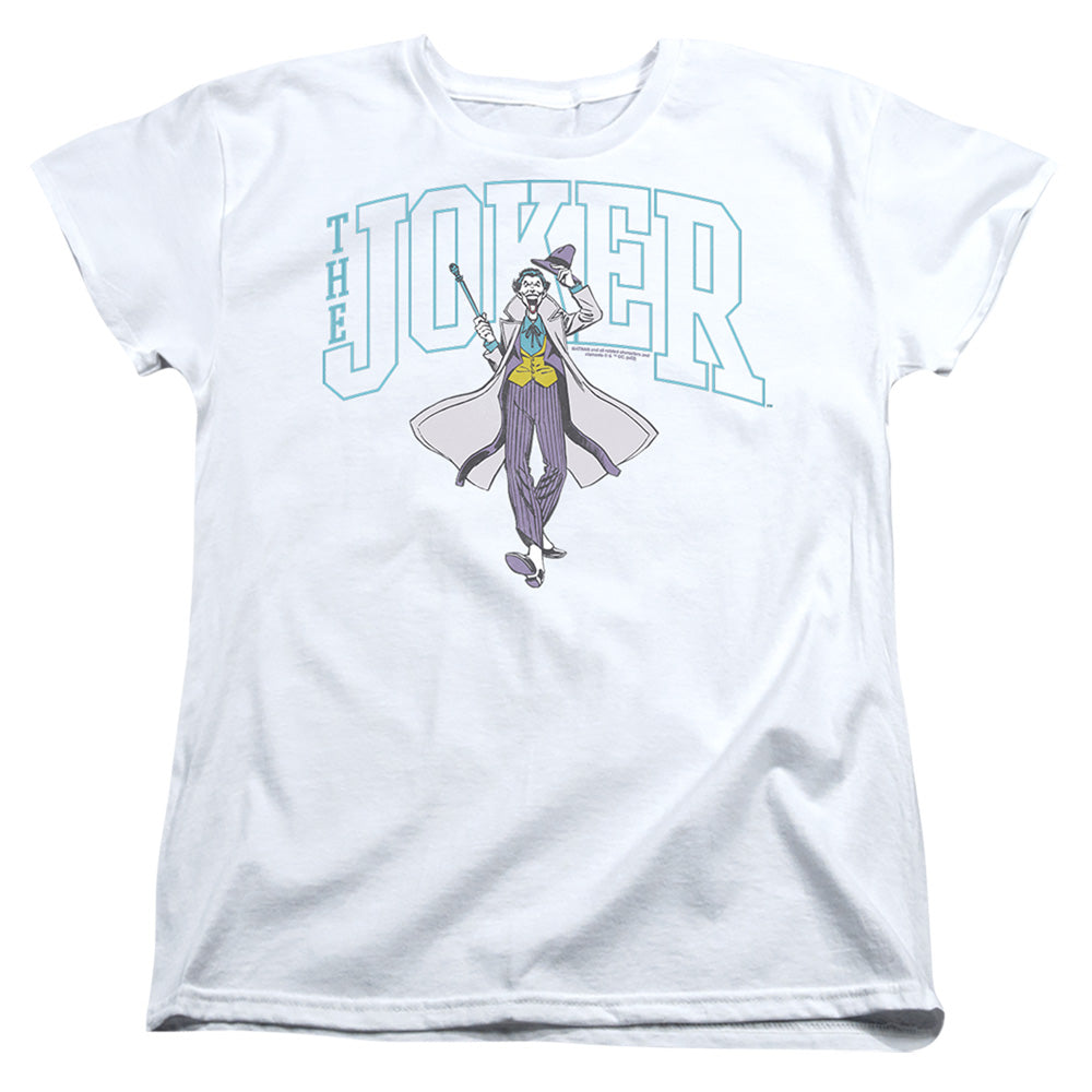 The Batman Joker Varsity on White Womens T-Shirt