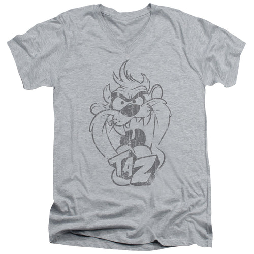 Looney Tunes Faded Taz V-Neck T-Shirt