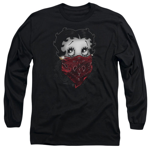 Betty Boop Bandana & Roses Long Sleeve T-Shirt
