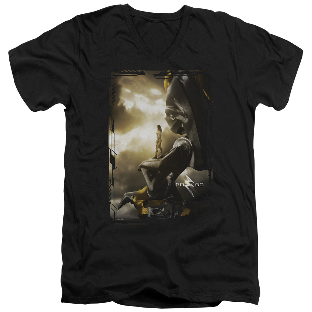 Mighty Morphin Power Rangers: The Movie Yellow Zord Poster V-Neck T-Shirt