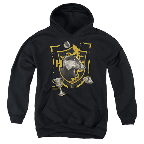 Harry Potter Hufflepuff Magicial Mischief Level Up Crest Youth Hoodie