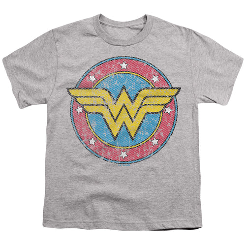 Wonder Woman Classic Circle Logo on Athletic Heather Youth/Toddler T-Shirt