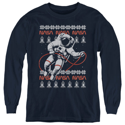 NASA Astronaut Ugly Christmas Youth Long Sleeve T-Shirt