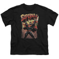 Superman Lift Up Black Youth/Toddler T-Shirt