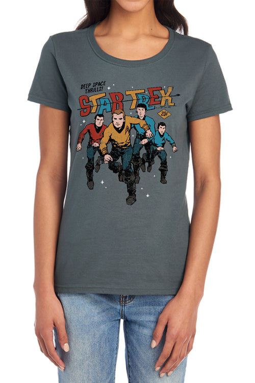 Star Trek Deep Space Thrills Womens T-Shirt